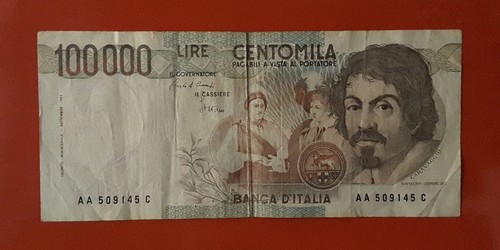 100000 lire caravaggio primo - 100000,