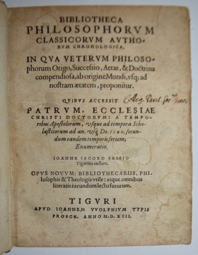 Bibliotheca philosophorum - bibliotheca,