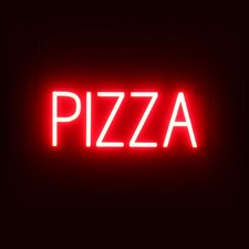Insegna Pizza SpellBrite | Insegna Pizza al Neon Look, Luce LED | 17,6" x 6,3"
