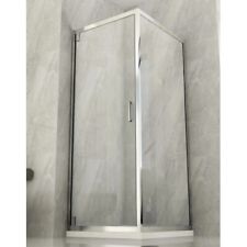 Box Doccia Angolare 1 Anta Fissa Anta Battente 2 Lati Parete Vetro 6mm Cristallo