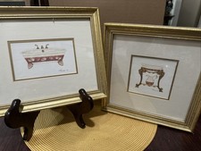 Set vittoriano vasca e lavandino con cornice stampa Consuelo Gamboa bagno lavabo