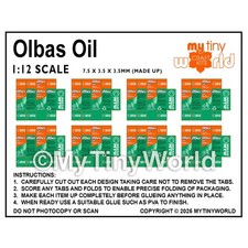 Casa delle Bambole Miniatura Confezione Foglio di 8 Scatole Olio Olbas