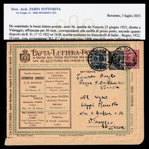 1923 regno italia busta - 1923,