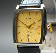 [Quasi Come Nuovo] Orologio Uomo Vintage Rado Diastar 152.0420.3 28mm Quadrante Oro Data Qz