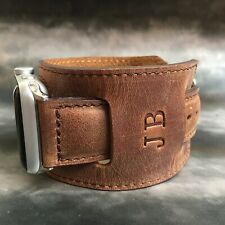 Cinturino Apple Watch iWatch fatto a mano personalizzato 49 mm 42 mm 41 mm bracciale pelle marrone
