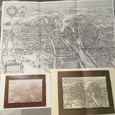 cartina pianta mappa vecchia parigi italcambio vedi foto