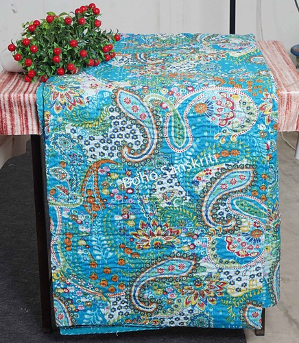 Trapunta cotone stampa paisley