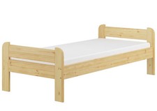 Letto in Pino massello con materasso 90x200 su doghe rigide curve 60.39-09FLM