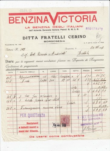 Fattura borgosesia ditta - fattura,