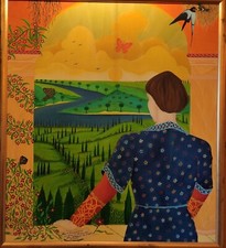 Quadro ad olio su tela. Libera interpretazione di un disegno di Milo Manara