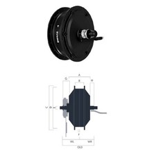 motore al mozzo anteriore h400b 72,5x158 per e-bike BAFANG Bici Elettrica