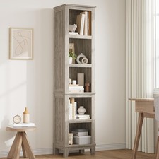LIBRERIA MODERNA LEGNO DESIGN SCAFFALE PARETE CON MENSOLE SOGGIORNO CASA UFFICIO