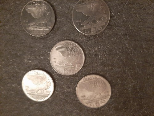 Lotto monete lire 50 - 50, 1940