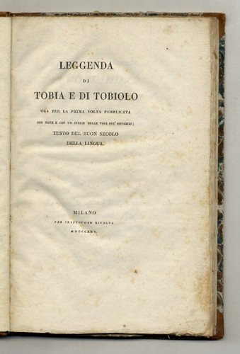 Leggenda tobia tobiolo - tobia, e