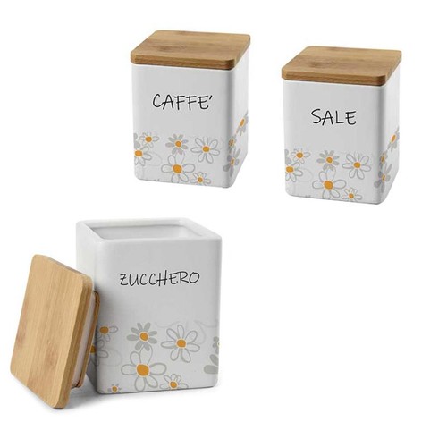 Tris barattoli ceramica sale - ceramica,