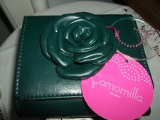 CAMOMILLA MILANO PORTAFOGLIO FIORE NUOVO FLOREALE VERDE ROSSO POIS PELLE PU