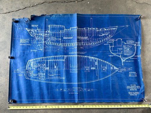 1956 788 yacht - blueprint,