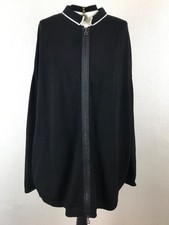 SARAH PACINI cardigan con zip taglia unica maglione oversize lungo a sacco nero