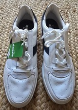 Scarpe da ginnastica uomo Diadora Borg Elite in pelle bianca nuove mai indossate UK 12 casual terrazza