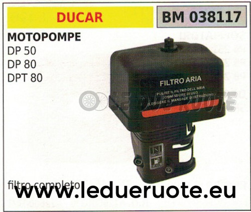 Filtro aria completo motopompa - filtro,