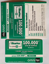 ricarica phone card 100.000 Lire +foglietto OMNITEL Italia - ottima