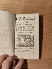 Seicentina Charles de la Rue Ruaei Carminum Gesuiti Xilografie Venezia Pergamena