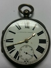POCKET WATCH BEAUTIFUL FUSEE IMPROVED PATENT SOLID SILVER STERLING 55MM