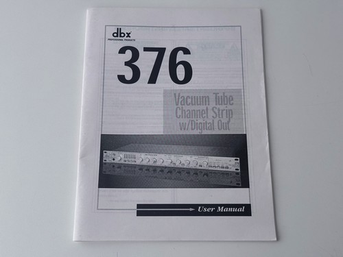 Manuale utente dbx 376 - manuale,