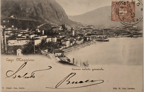 Cartolina 1901 lago maggiore - cartolina,