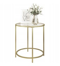 Tavolino rotondo dorato con