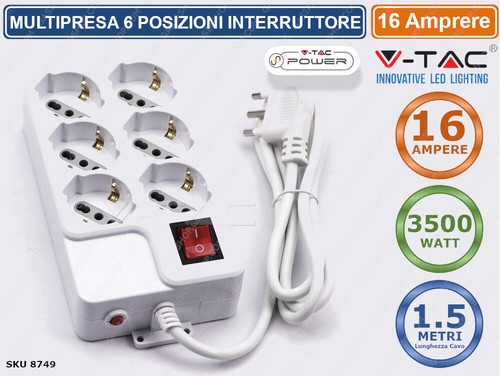 Tac 8749 multipresa posti - v-tac, 6