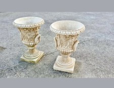 VASI FIORIERE COPPIA VASI MODERNI IN CEMENTO MARMO DA GIARDINO ESTERNO PIETRA 