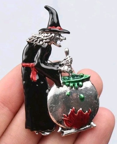 Spilla smaltata strega - spilla,