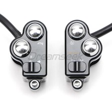 Interruttore manubrio nero universale 25mm comando pulsante clacson per moto Harley