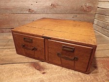 Armadietto portadocumenti libreria vintage industriale 2 cassetti legno/ottone REMINGTON RAND