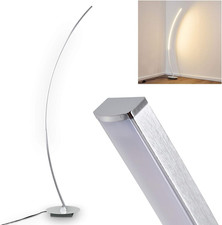 Lampada Da Terra a LED Antares, in Metallo Cromato, Design Ad Arco, 15 Watt, 820