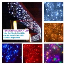 Tenda LED luminosa decorazioni natale stringa di luci natalizia 10x0,4 o 4x0,6 m