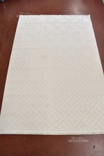 Tappeto Nuovo 120x180 Cm Bianco Panna Fantasia Geometrica