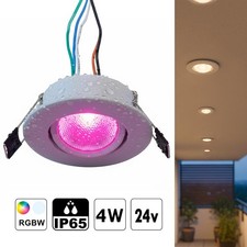 Faretto incasso SLIM IP65 LED 4W RGB 24V basso profilo luce colorata discoteca
