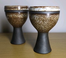 Barbara Cass Arden British Studio Pottery coppia di calici/tazze da vino gres 