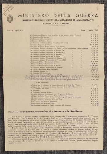 Ministero guerra trattamento - -,