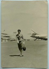 Mini Foto 10x7 cm Donna Hostess primo giorno volo Aeroporto Nizza? 