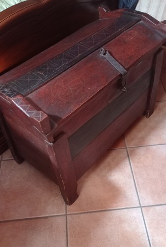 Baule legno con intarsi - baule,