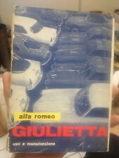 1961 ALFA ROMEO GIULIETTA Berlina Sprint Spider Zagato Veloce uso manutenzione