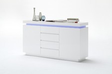 Credenza armadio bianco lucido MDF anta cassetto fresatura maniglie laccato 150 cm