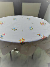 Tovaglietta ricamata a mano da The' aperitivo cotone bianco ricamo floreale