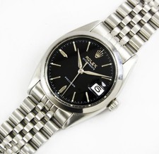 Orologio Rolex Vintage Oysterdate Precisione Quadrante Nero 34mm Uomo Acciaio Ref 6494