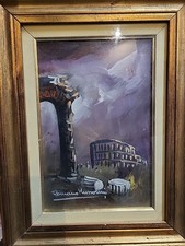 dipinto olio Di Romano Mussolini