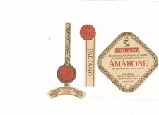 Etichette vintage originali Vino Amarone Fabiano Sona (Verona) 1966
