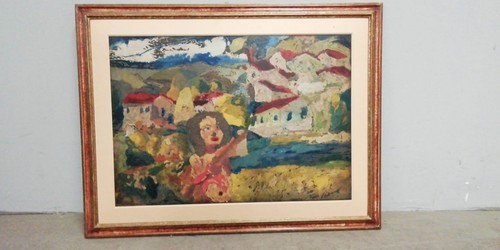 Dipinto olio cartone - olio, su